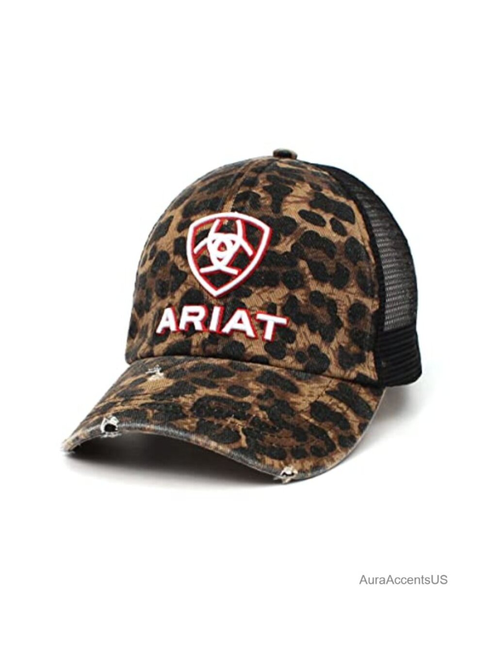 ARIAT Leopard Ponytail Baseball Cap Hook and Loop Closure